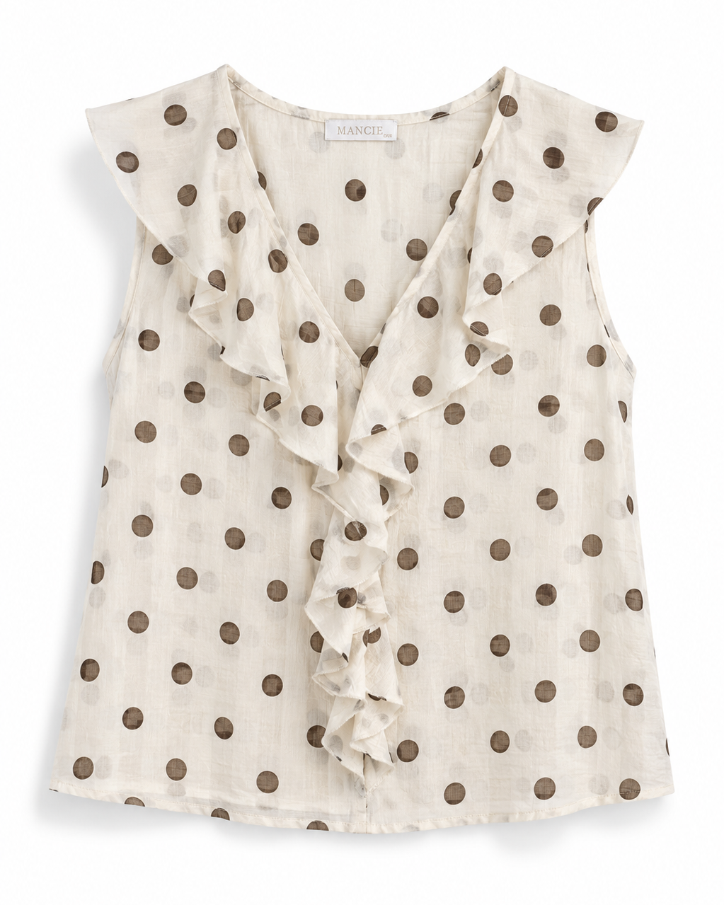 BLUSA VOLANTES ESTAMPADO LUNARES