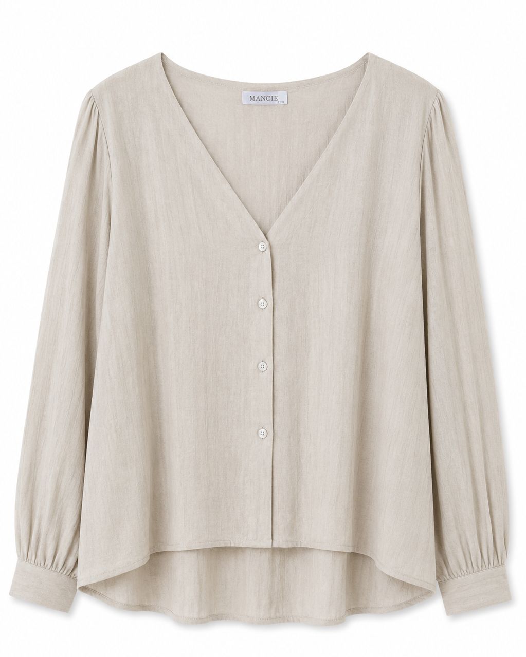 BLUSA EN CUELLO V TEXTURA