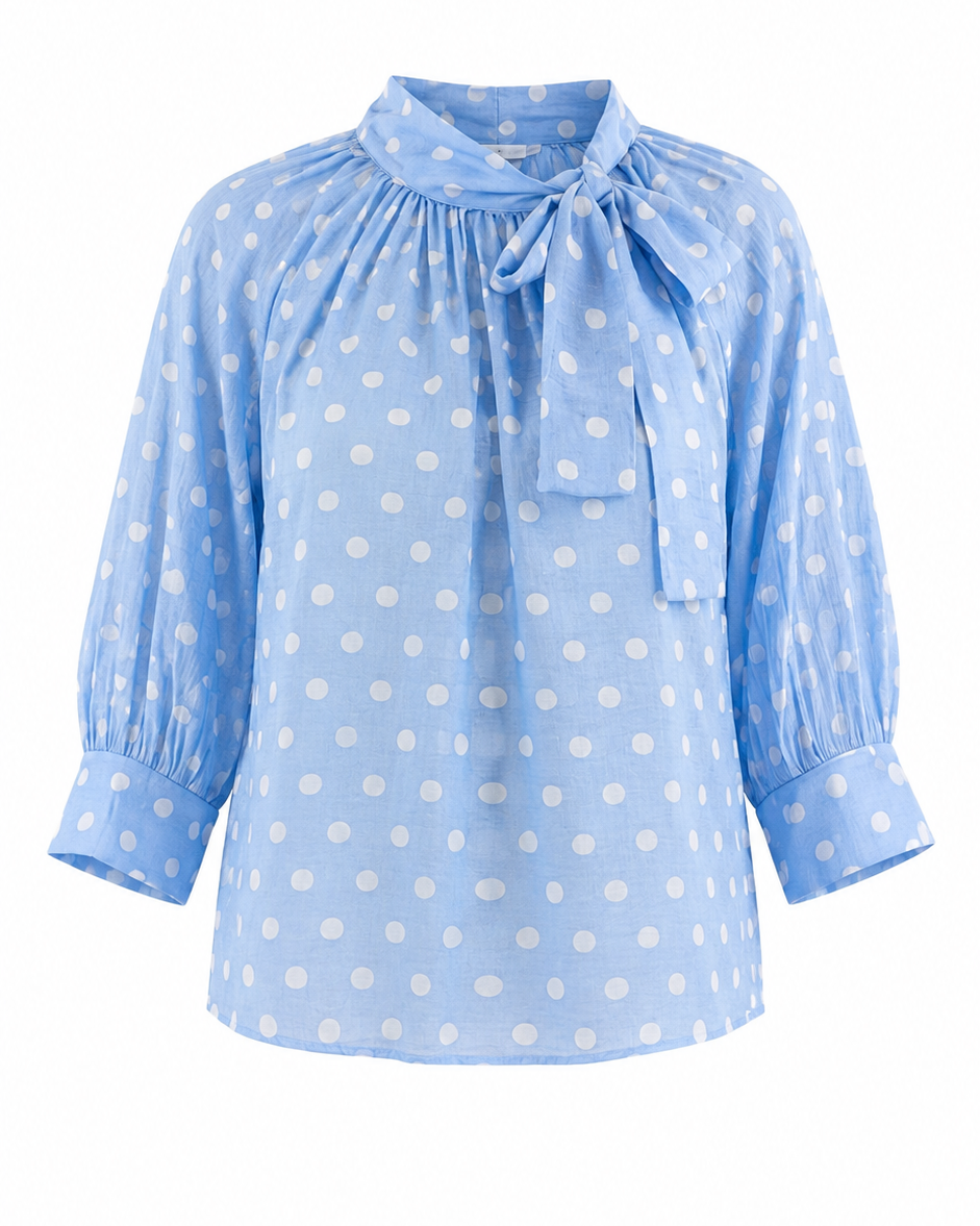 BLUSA LUNARES CON LAZO