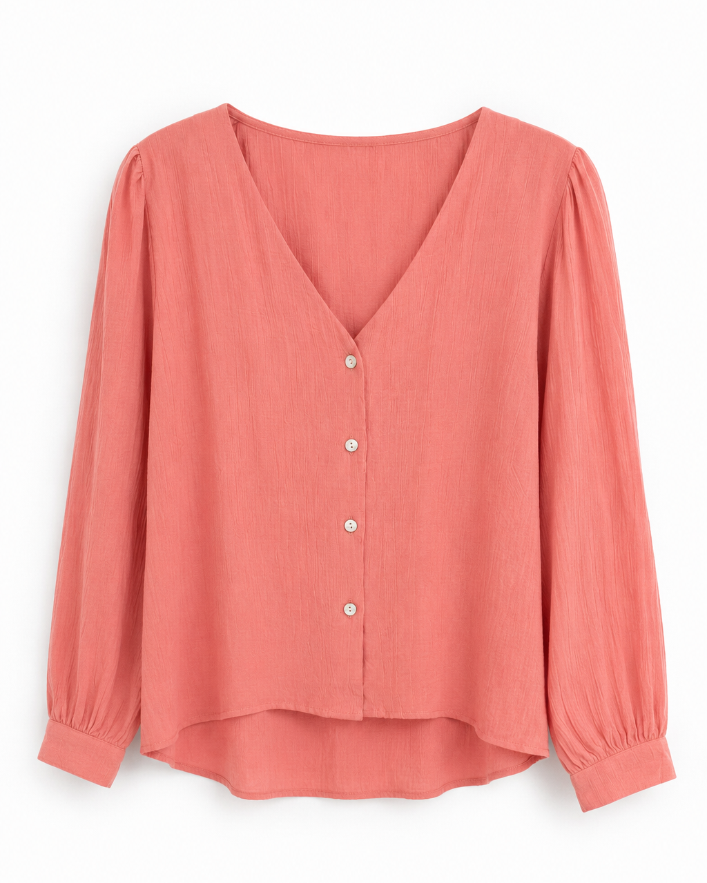 BLUSA EN CUELLO V TEXTURA