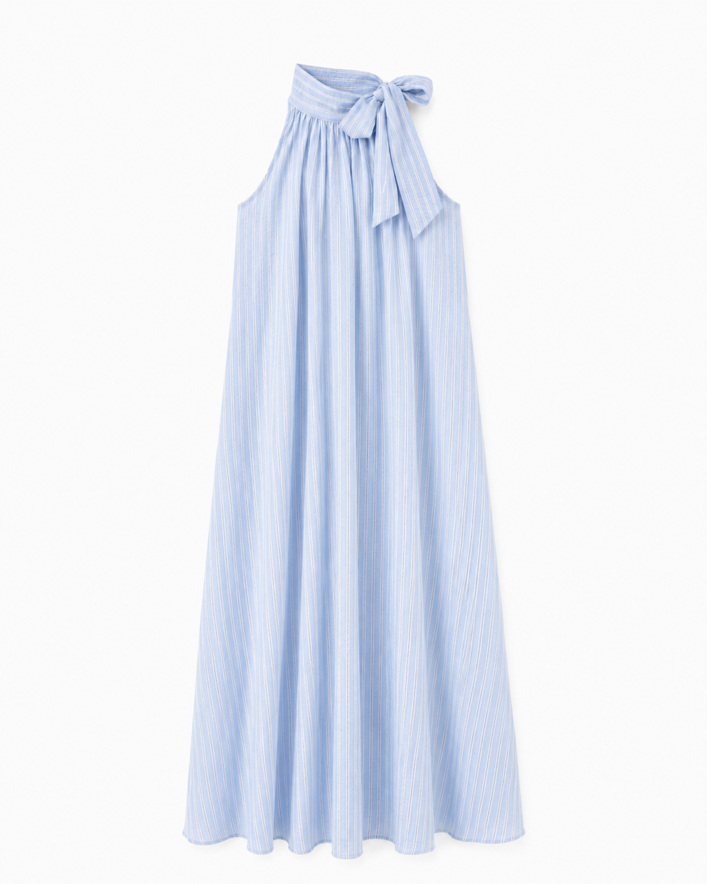 VESTIDO HALTER LAZO RAYAS