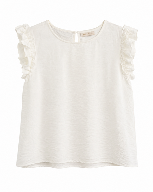 BLUSA SIN MANGAS VOLANTE