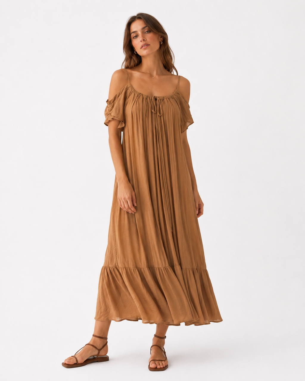VESTIDO MIDI FLUIDO CUT OUT