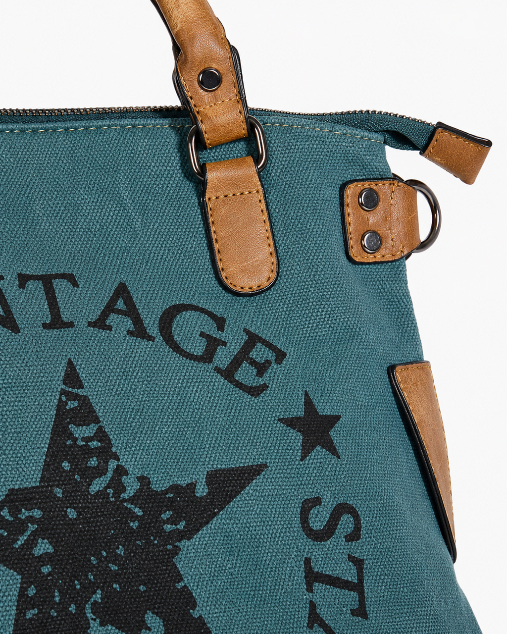 BOLSO SHOPPER VINTAGE AZUL