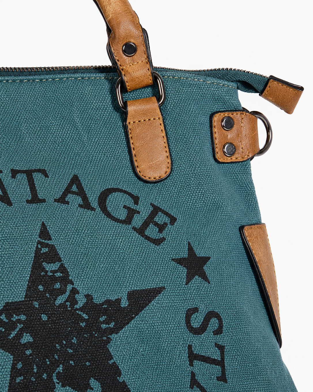 BOLSO SHOPPER VINTAGE AZUL