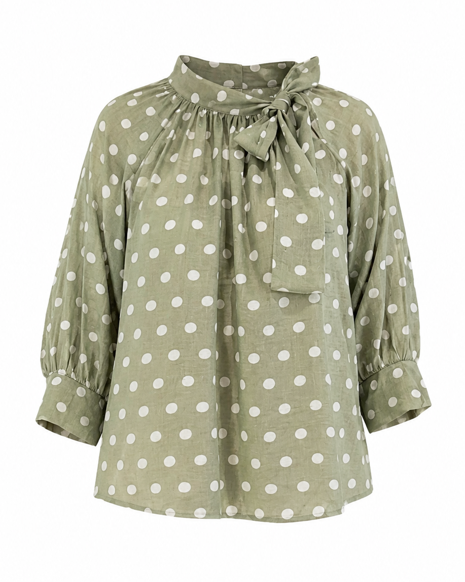 BLUSA LUNARES CON LAZO