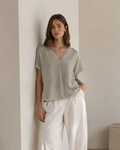BLUSA CUELLO PICO LINO