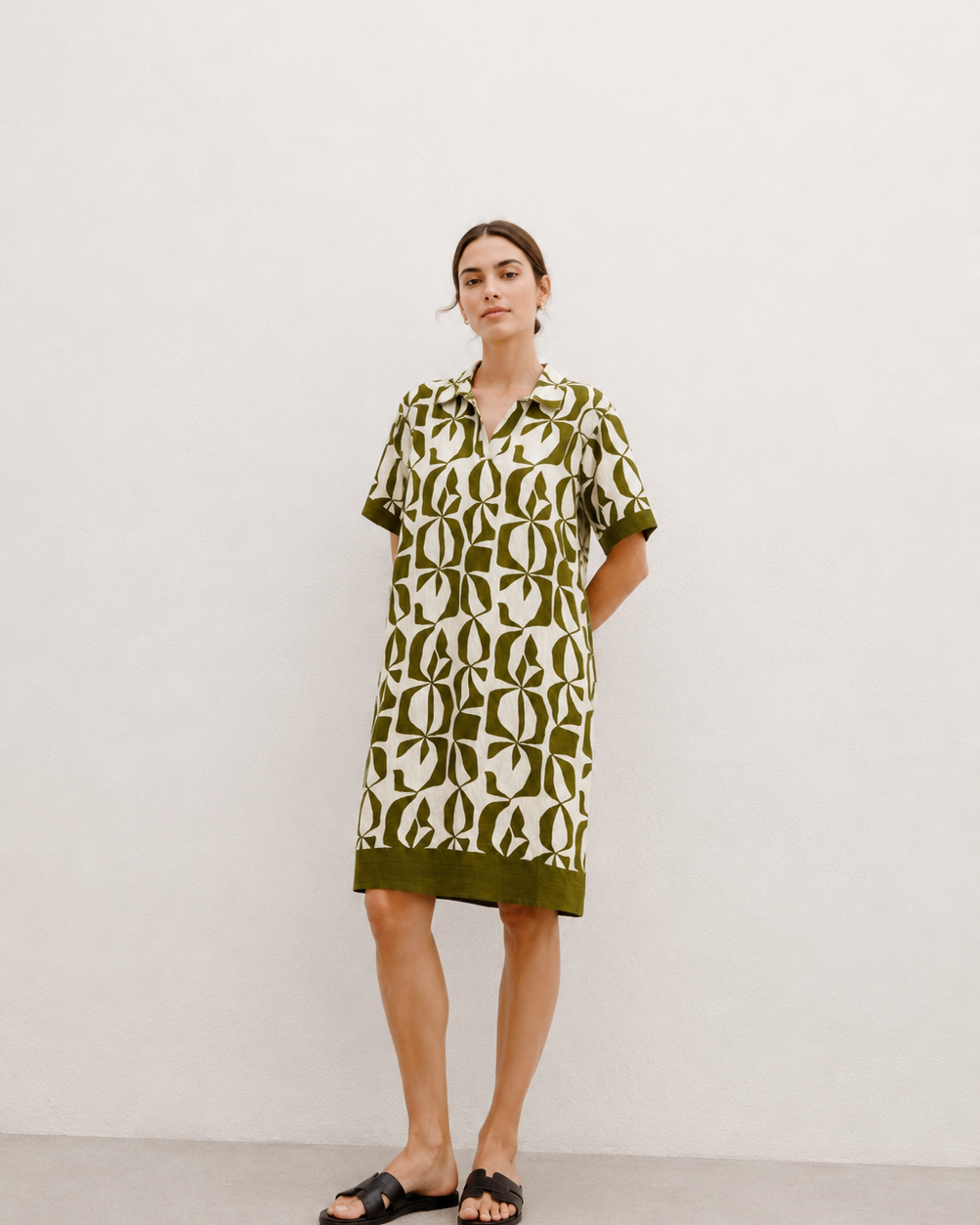 VESTIDO CUELLO CAMISERO ESTAMPADO