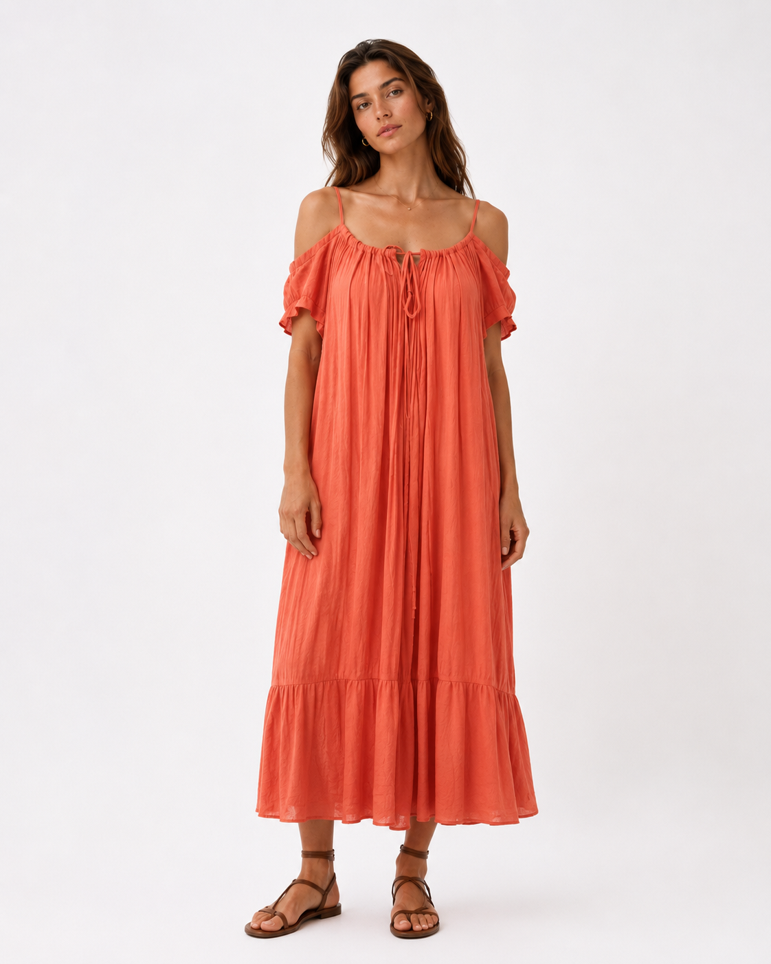 VESTIDO MIDI FLUIDO CUT OUT