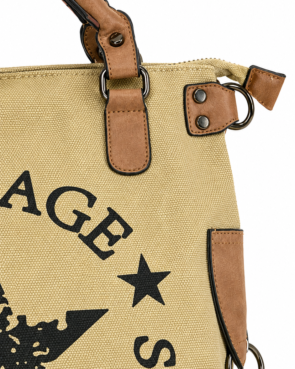 BOLSO SHOPPER VINTAGE BEIGE