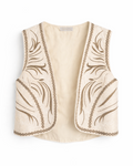 CHALECO BEIGE ESTAMPADO