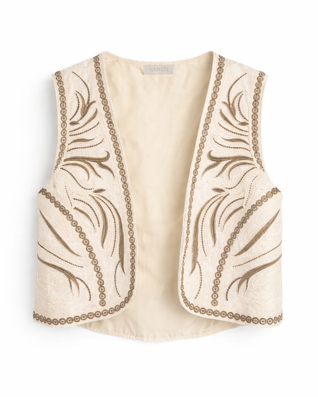 CHALECO BEIGE ESTAMPADO