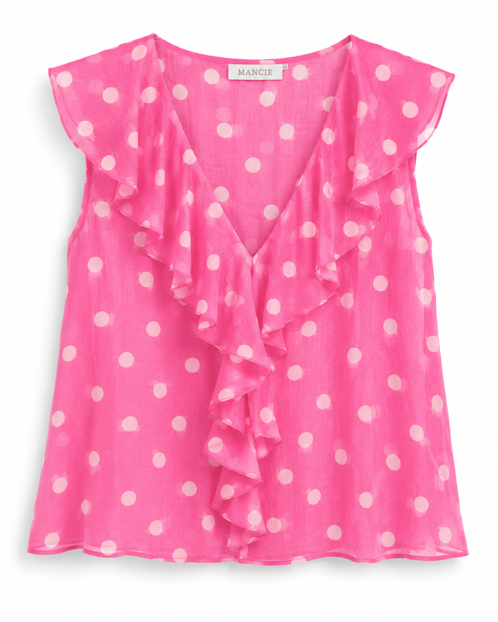 BLUSA VOLANTES ESTAMPADO LUNARES