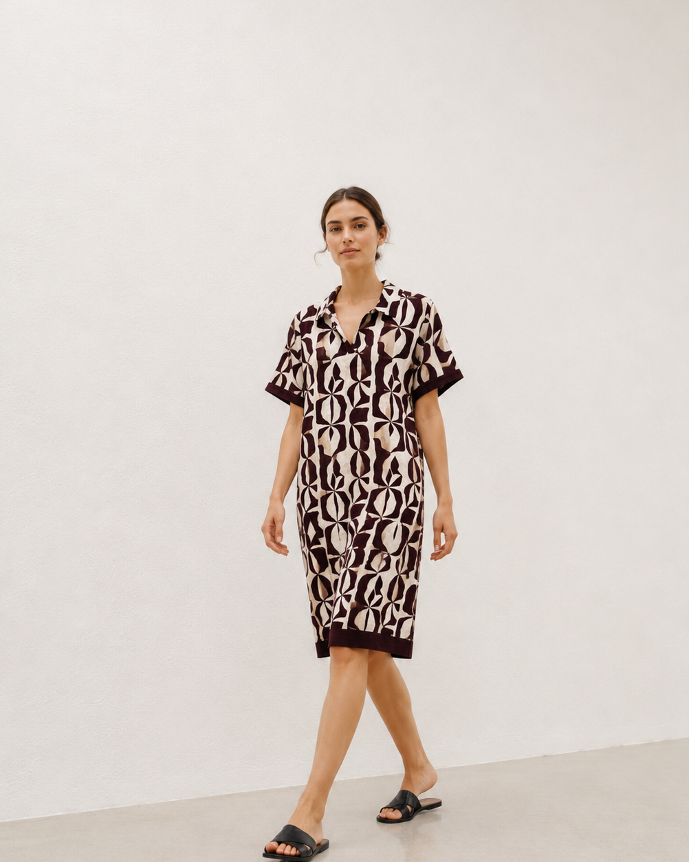 VESTIDO CUELLO CAMISERO ESTAMPADO