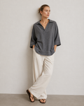 BLUSA CUELLO CAMISERO LINO