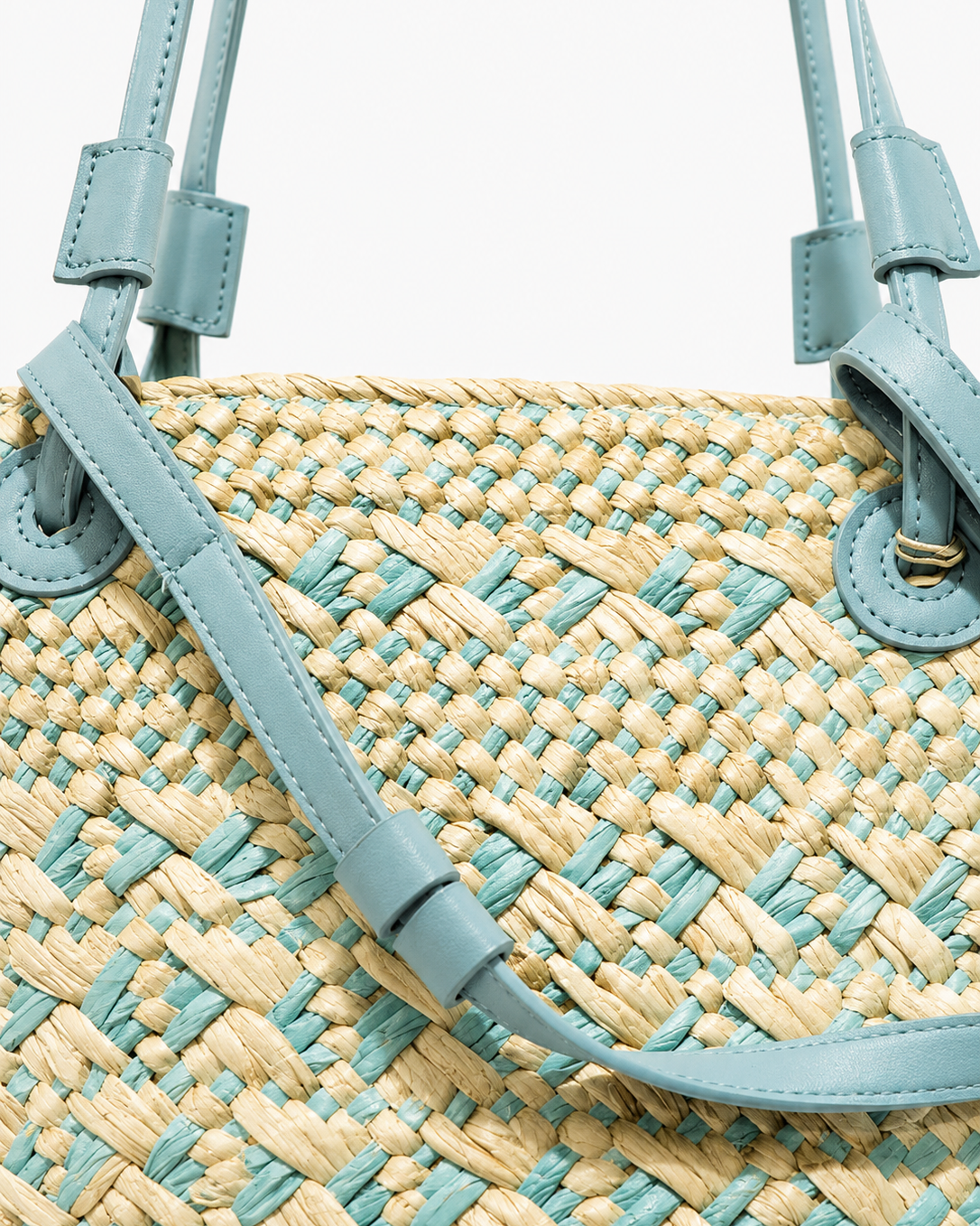 BOLSO SHOPPER TRENZADO BICOLOR