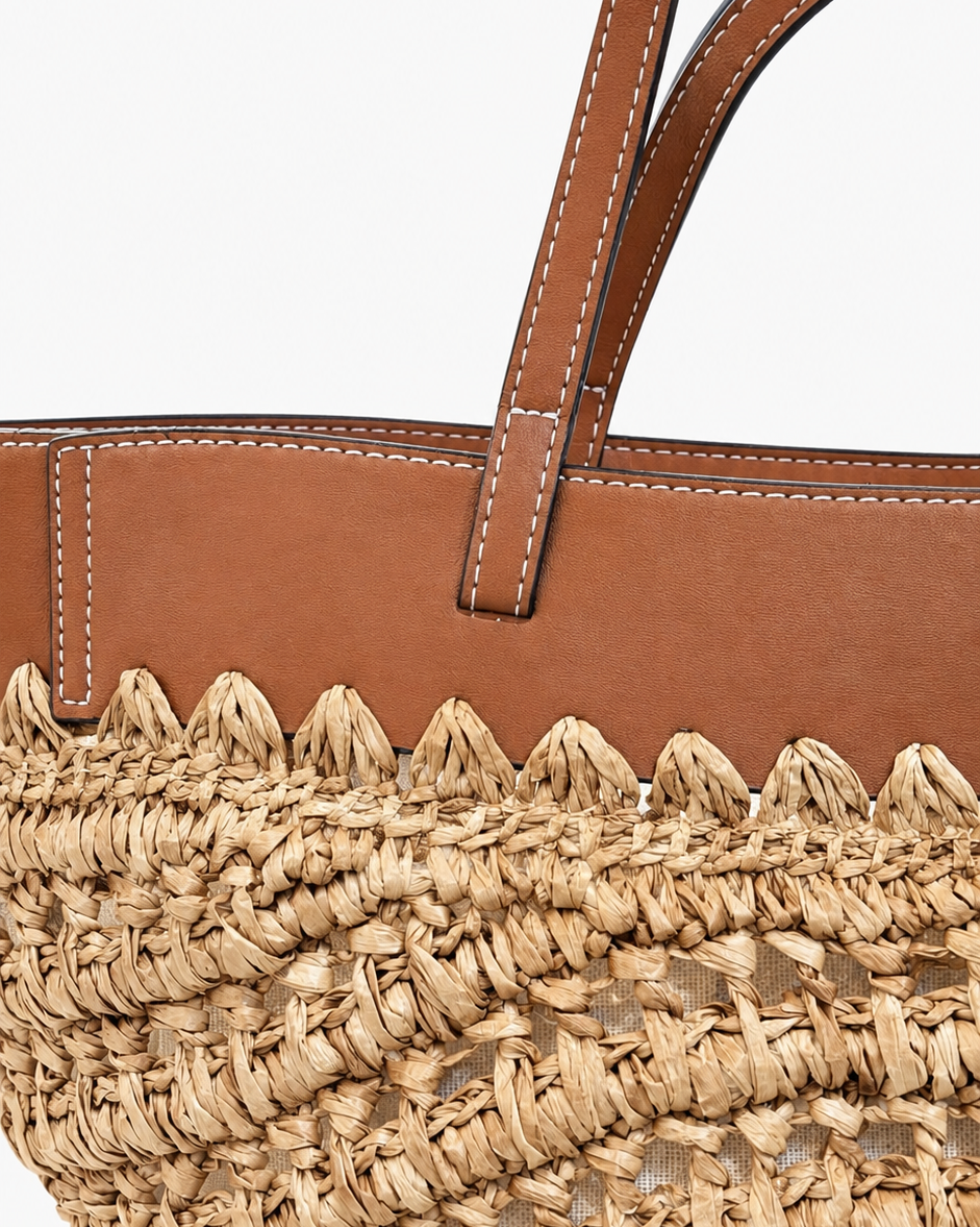 BOLSO SHOPPER TRENZADO COMBINADO