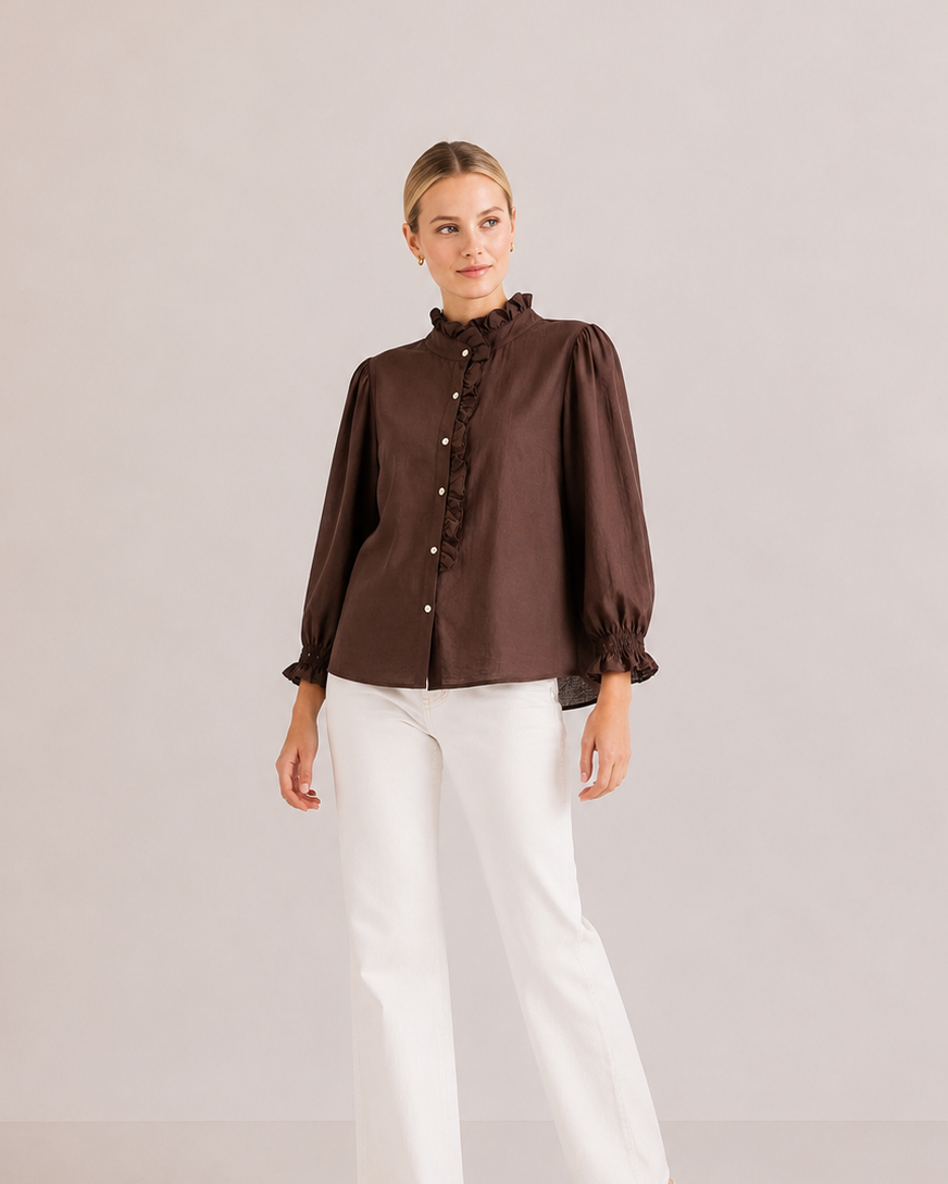 CAMISA CUELLO FRUNCIDO