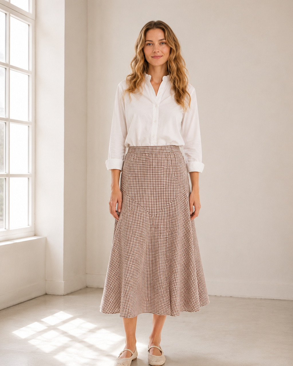 FALDA MIDI VICHY