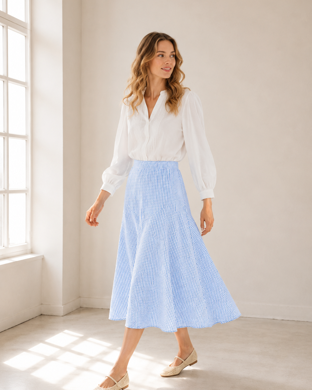 FALDA MIDI VICHY