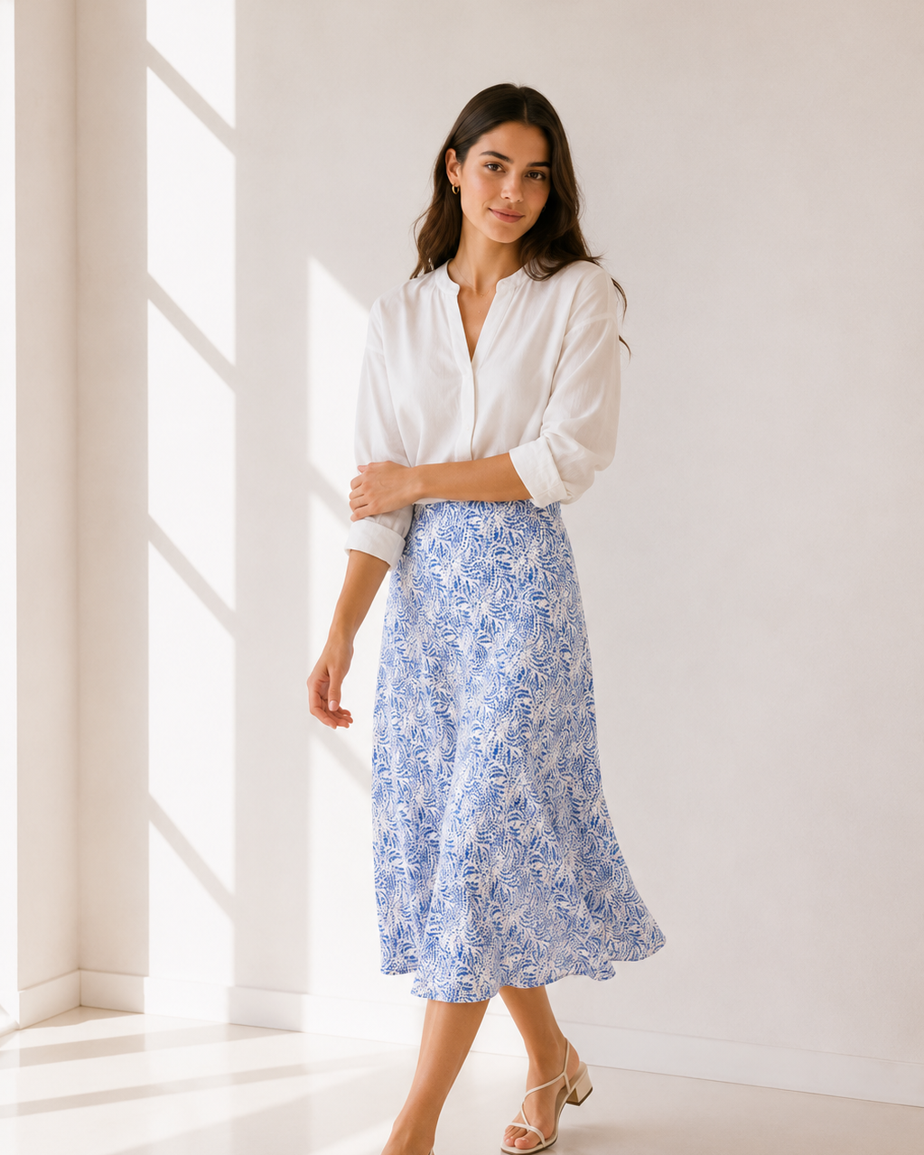 FALDA MIDI ESTAMPADA