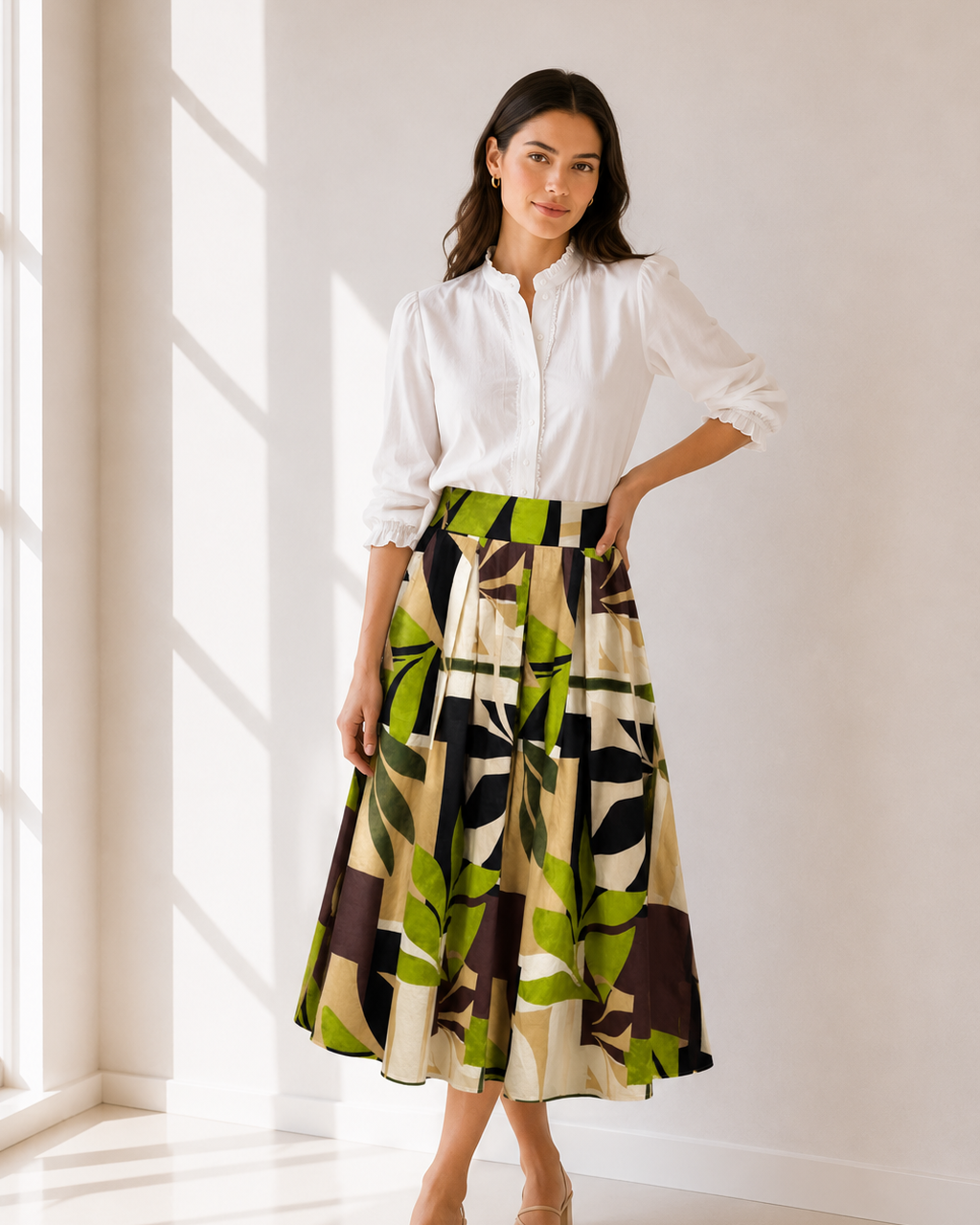 FALDA ESTAMPADO TROPICAL