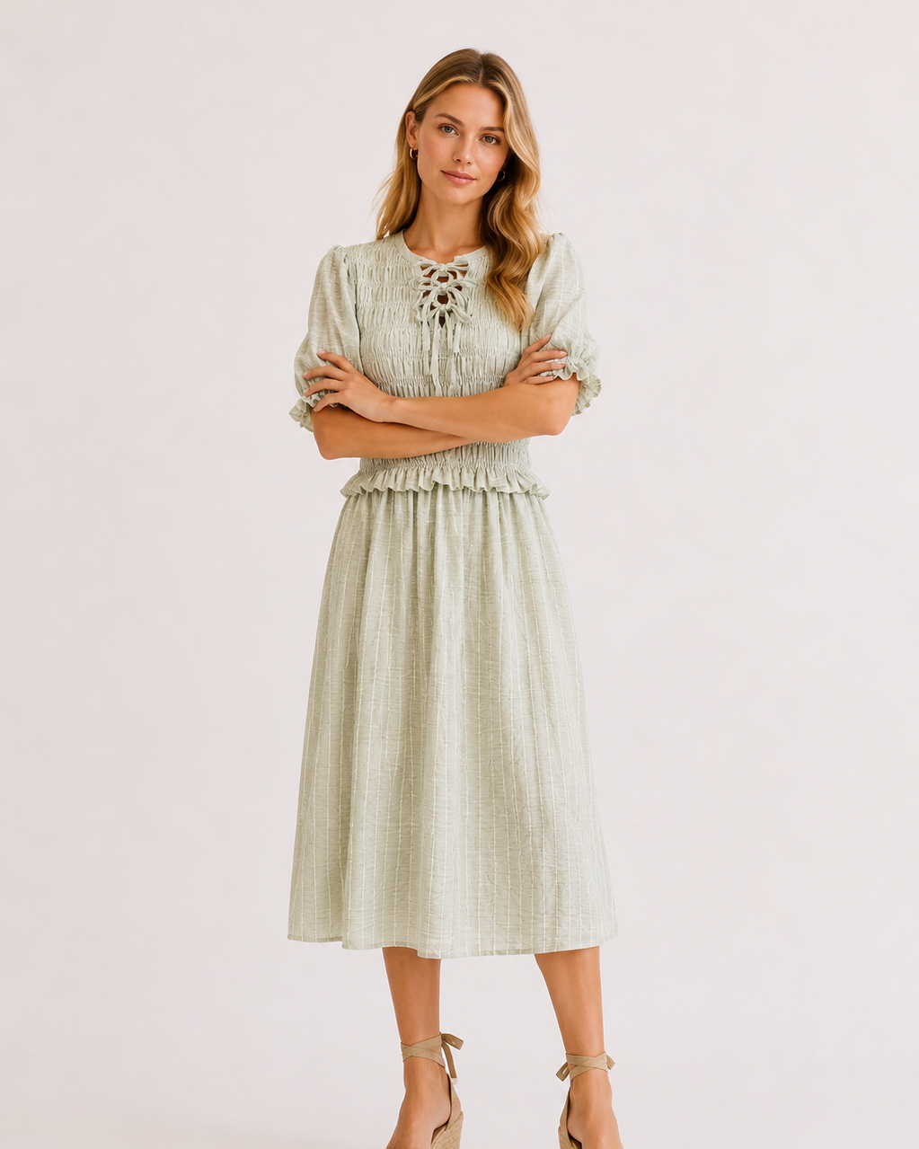 VESTIDO NIDO DE ABEJA RAYAS