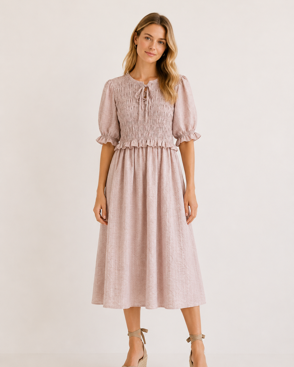VESTIDO NIDO DE ABEJA RAYAS