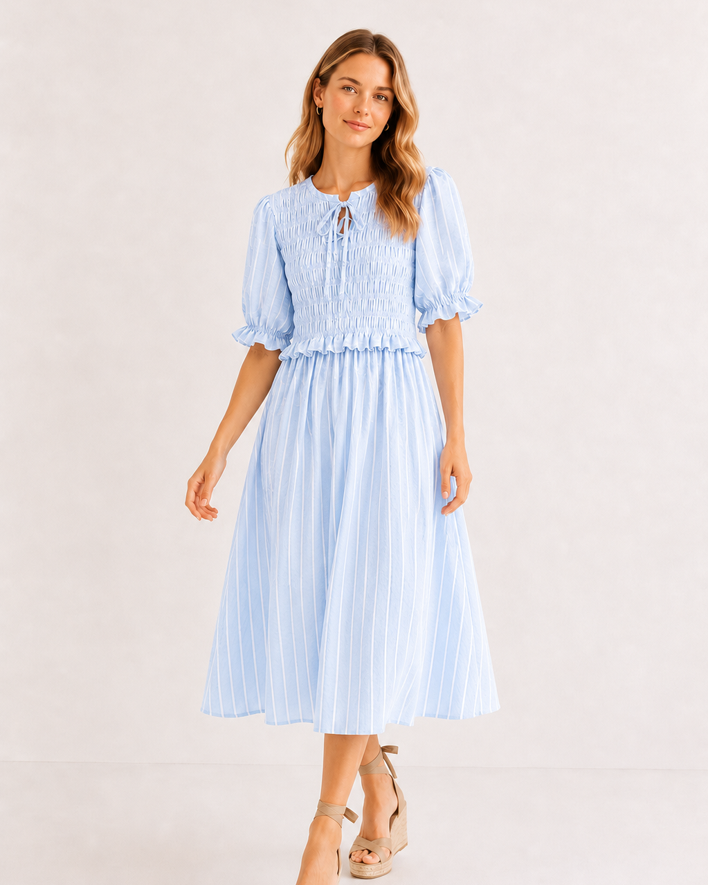 VESTIDO NIDO DE ABEJA RAYAS