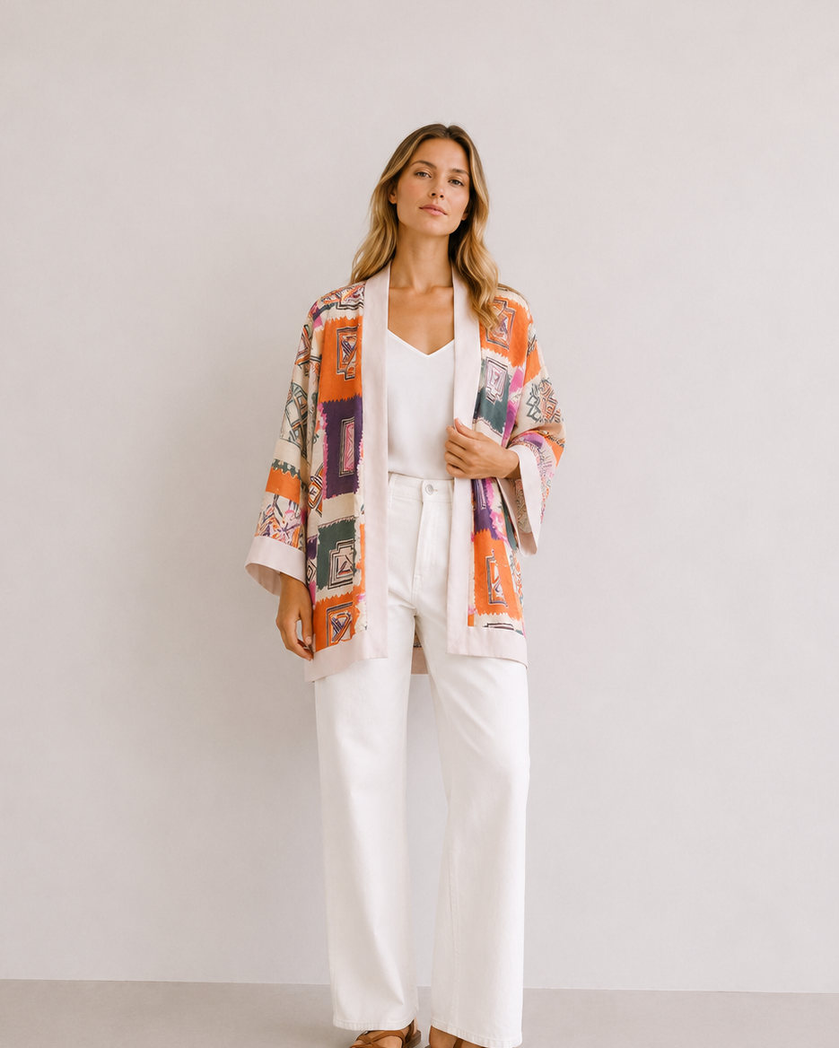 KIMONO CORAL ESTAMPADO