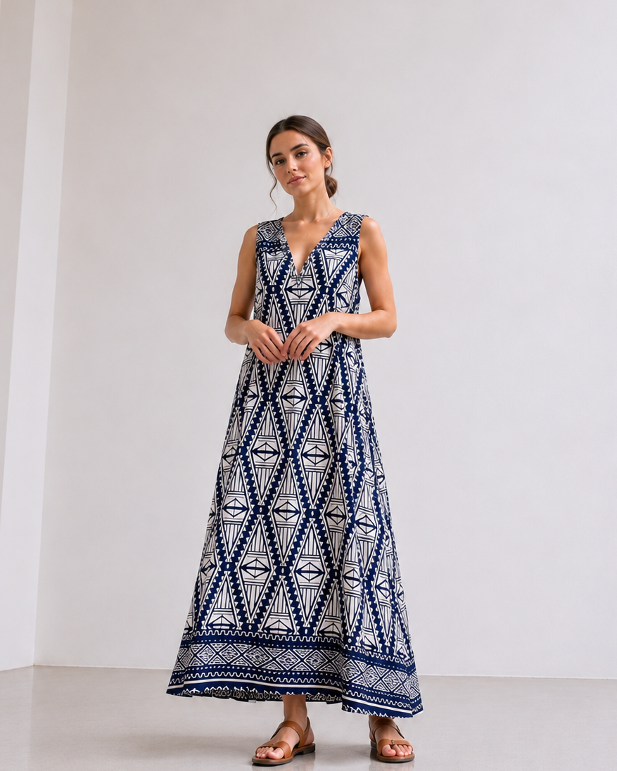 VESTIDO LARGO ESTAMPADO