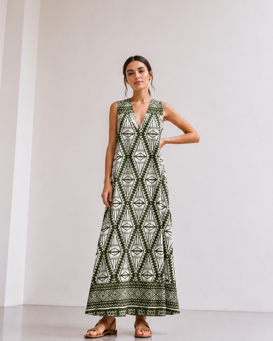 VESTIDO LARGO ESTAMPADO