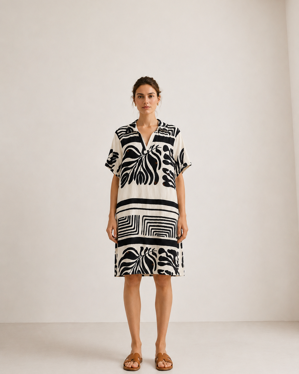 VESTIDO ESTAMPADO HOJAS