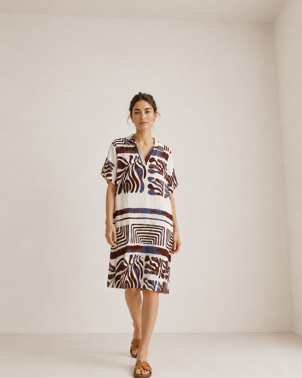 VESTIDO ESTAMPADO HOJAS