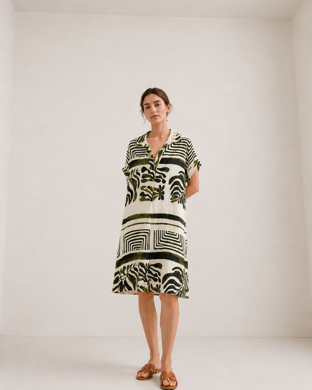 VESTIDO ESTAMPADO HOJAS