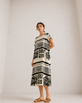 VESTIDO MIDI CUELLO REDONDO