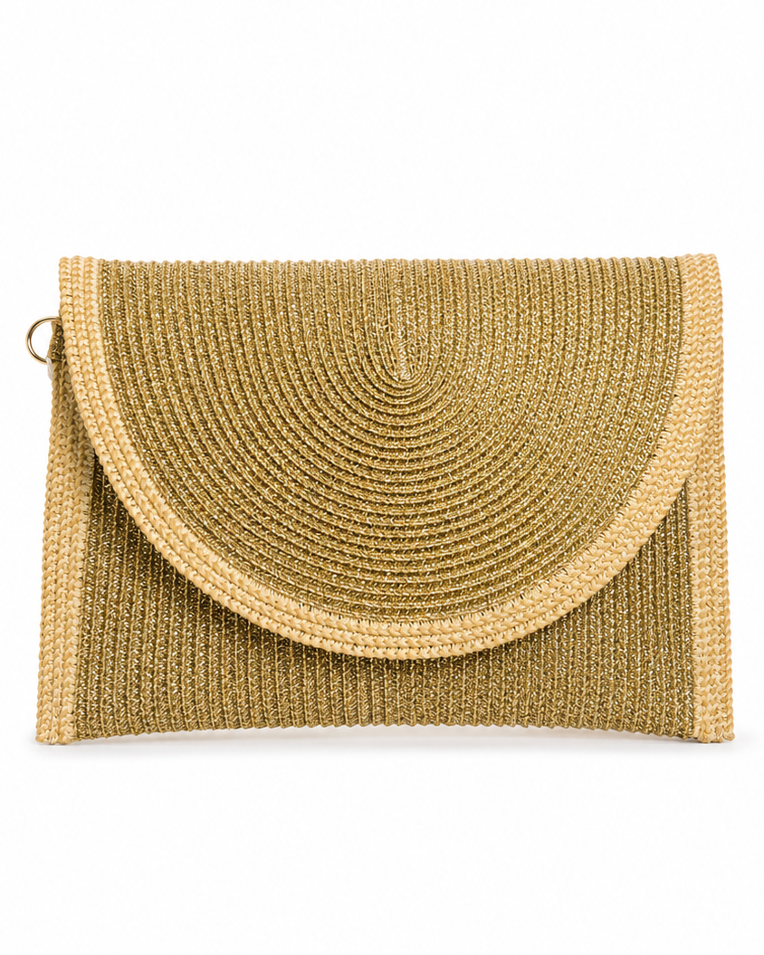 CARTERA TRENZADA DORADA