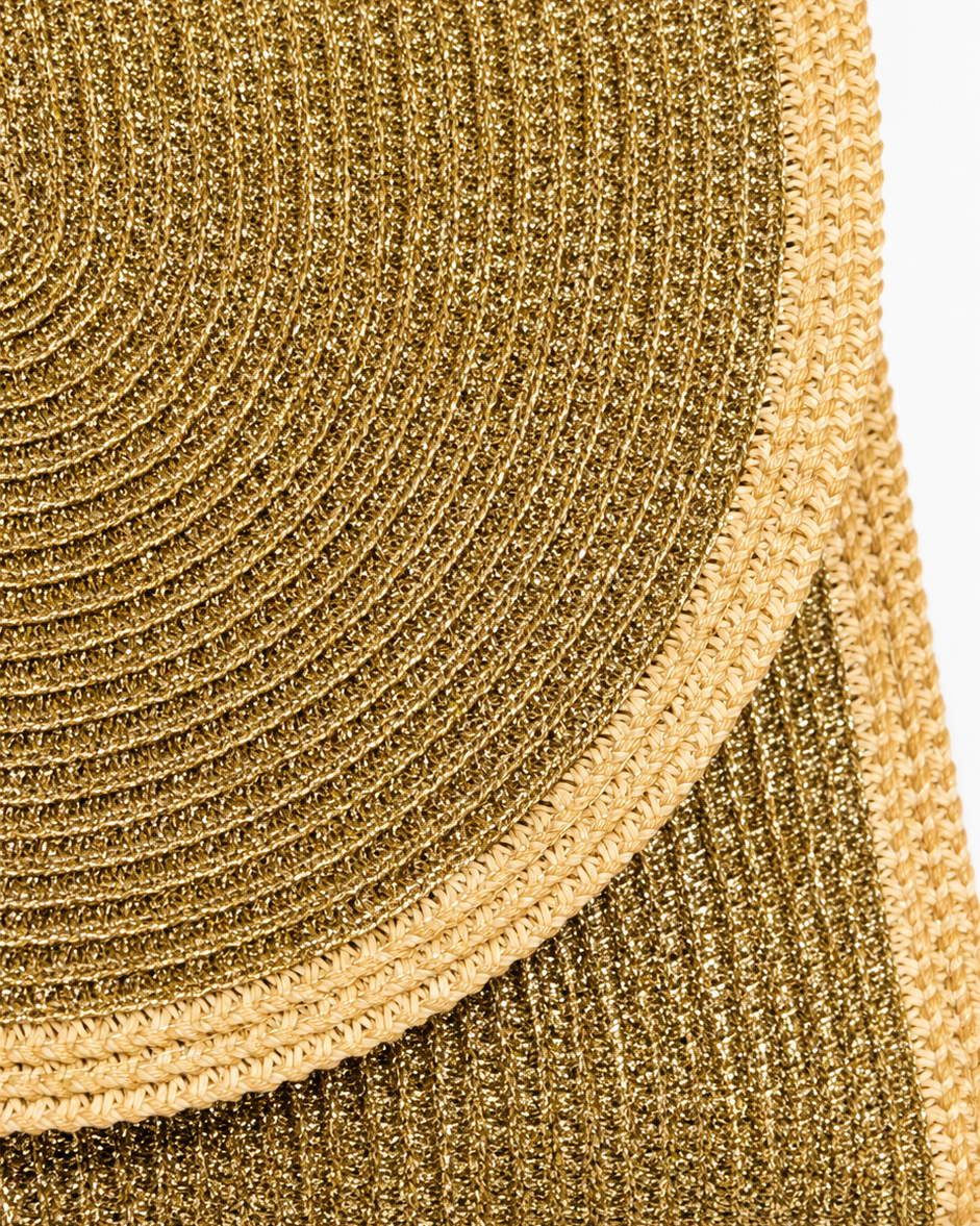CARTERA TRENZADA DORADA
