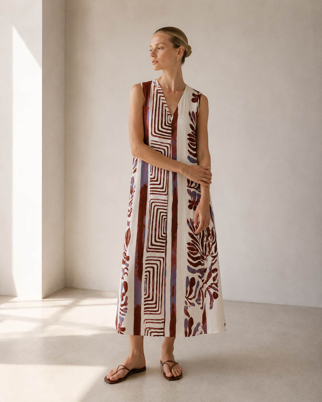 VESTIDO SIN MANGAS ESTAMPADO