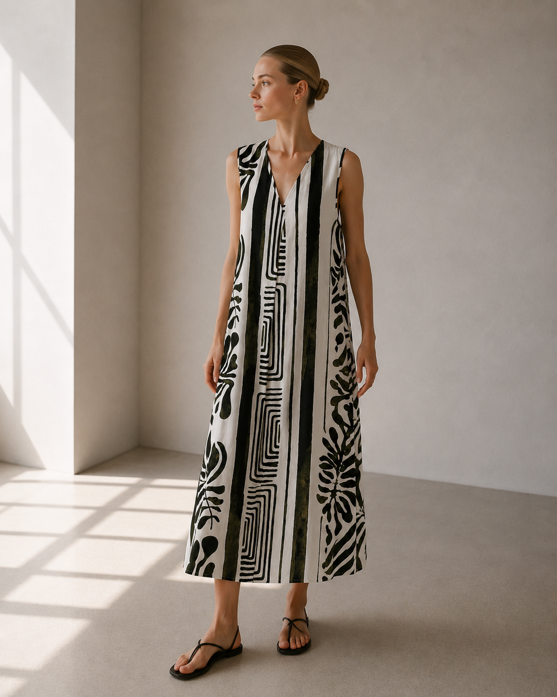 VESTIDO SIN MANGAS ESTAMPADO