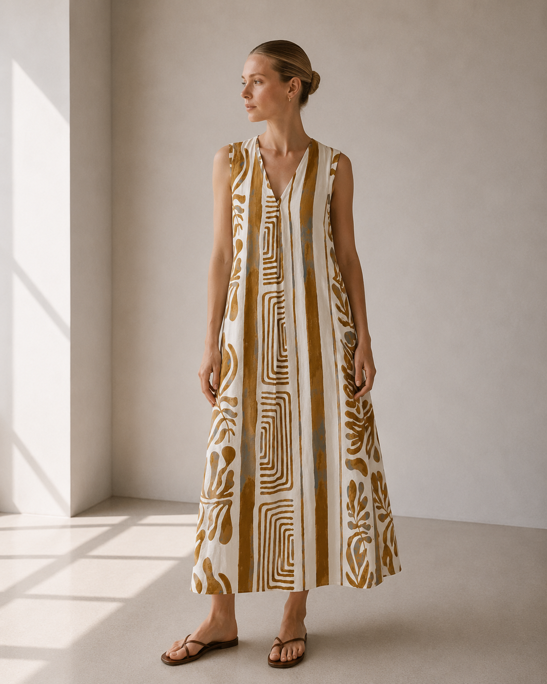 VESTIDO SIN MANGAS ESTAMPADO