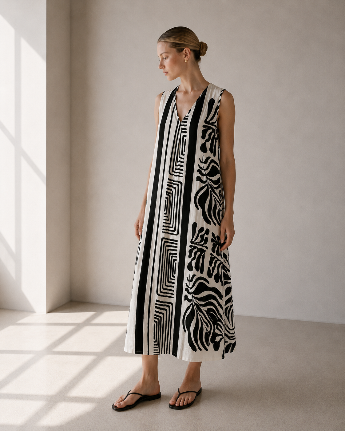 VESTIDO SIN MANGAS ESTAMPADO