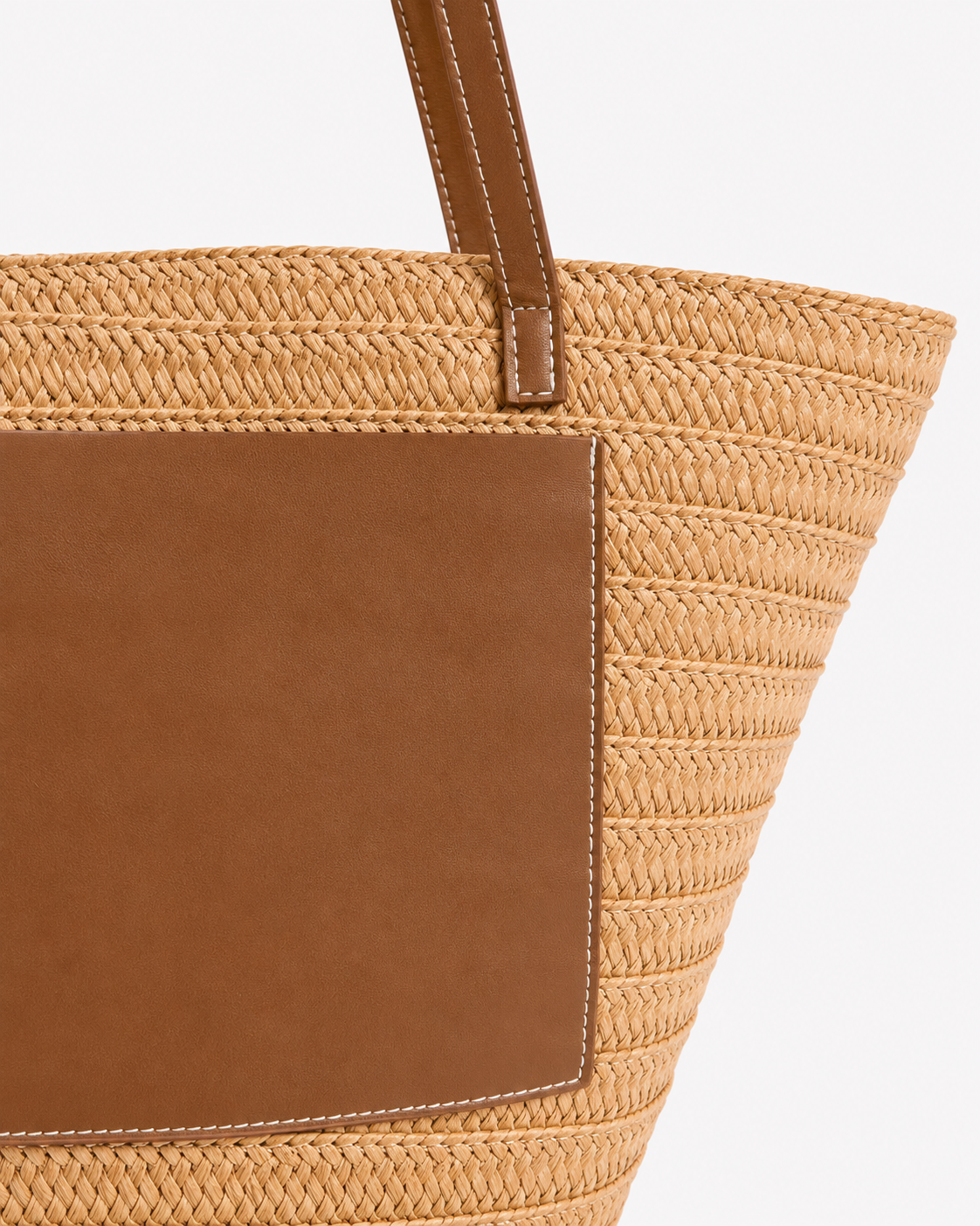 BOLSO SHOPPER TRENZADO CONTRASTE