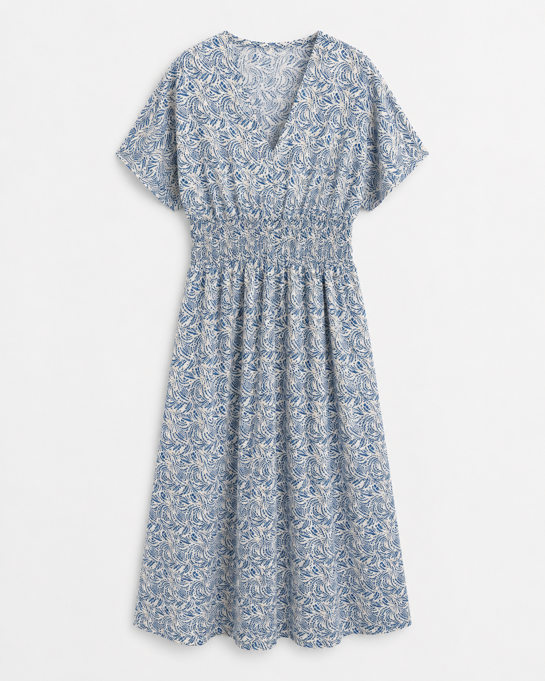 VESTIDO MIDI FRUNCIDO ESTAMPADO