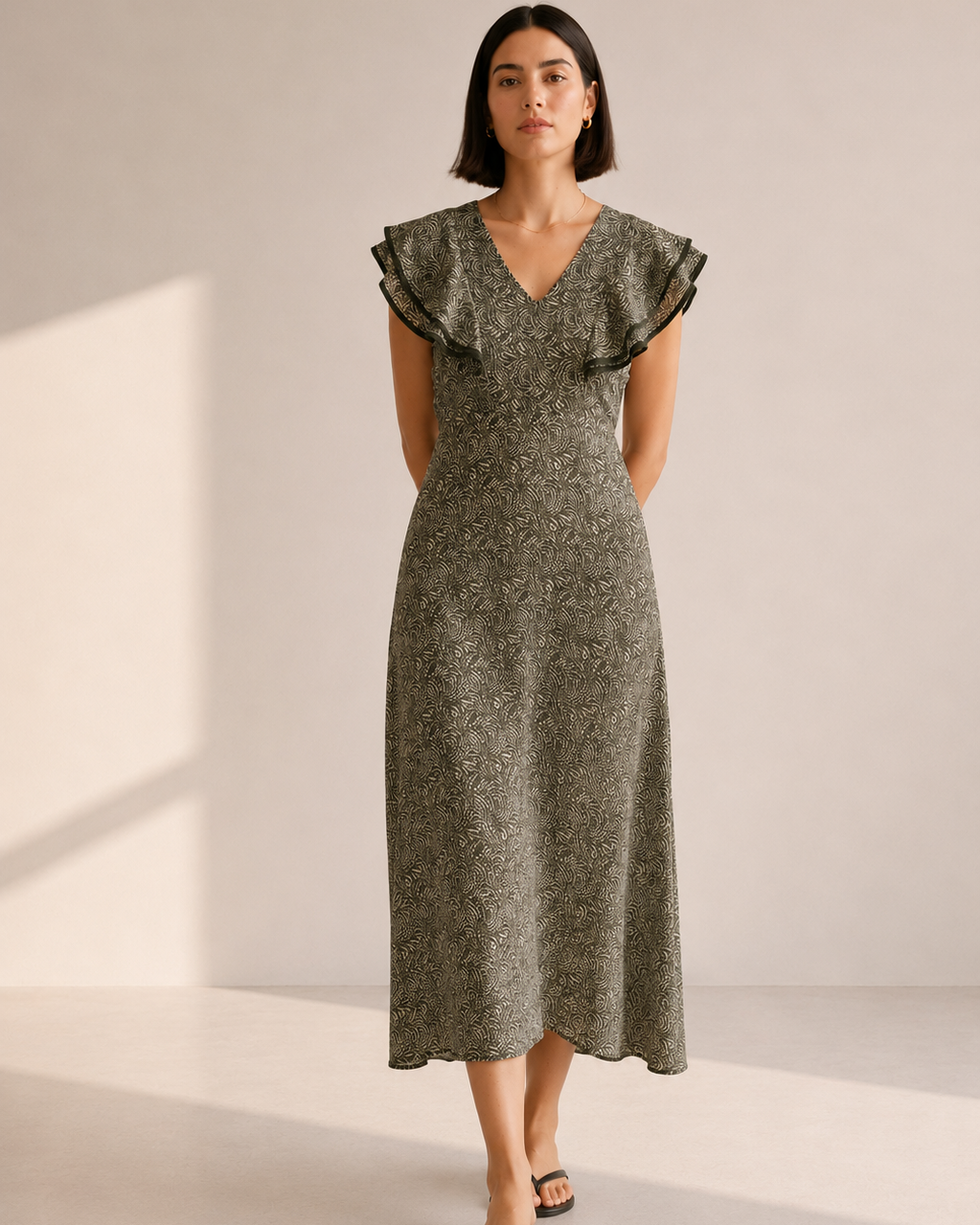 VESTIDO VOLANTE ESTAMPADO