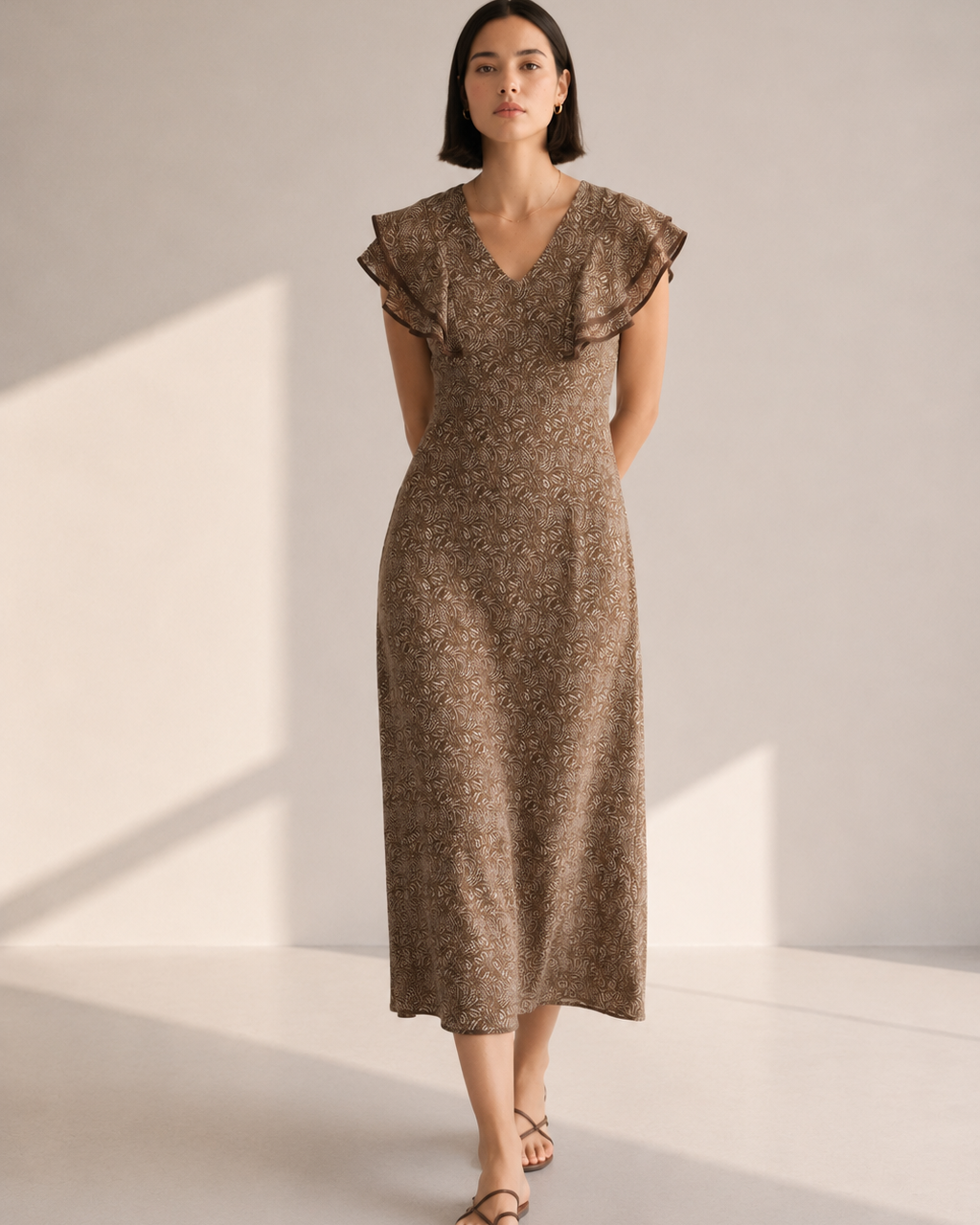 VESTIDO VOLANTE ESTAMPADO