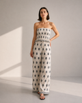 CONJUNTO TOP BANDEU Y PANTALÓN ESTAMPADO