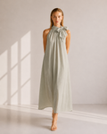 VESTIDO HALTER LAZO RAYAS