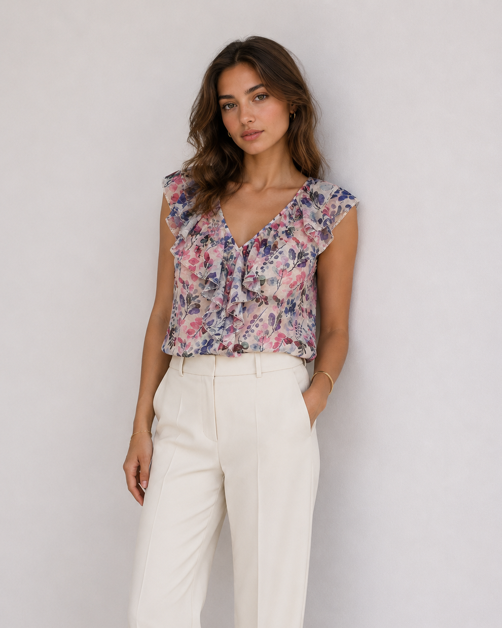 BLUSA VOLANTES ESTAMPADO FLORAL