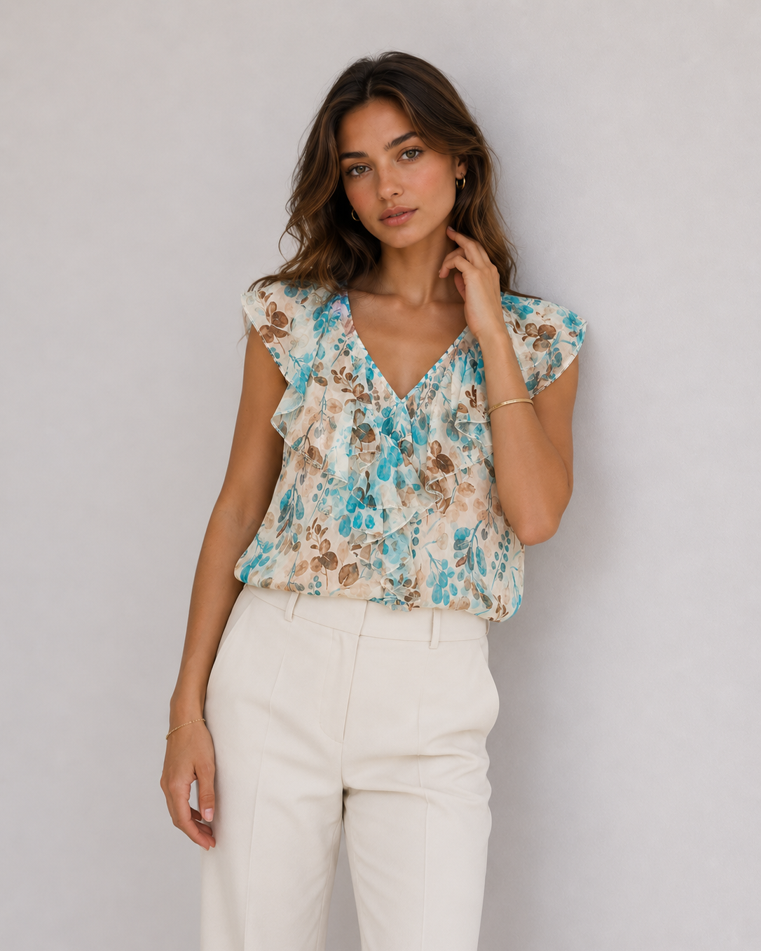 BLUSA VOLANTES ESTAMPADO FLORAL
